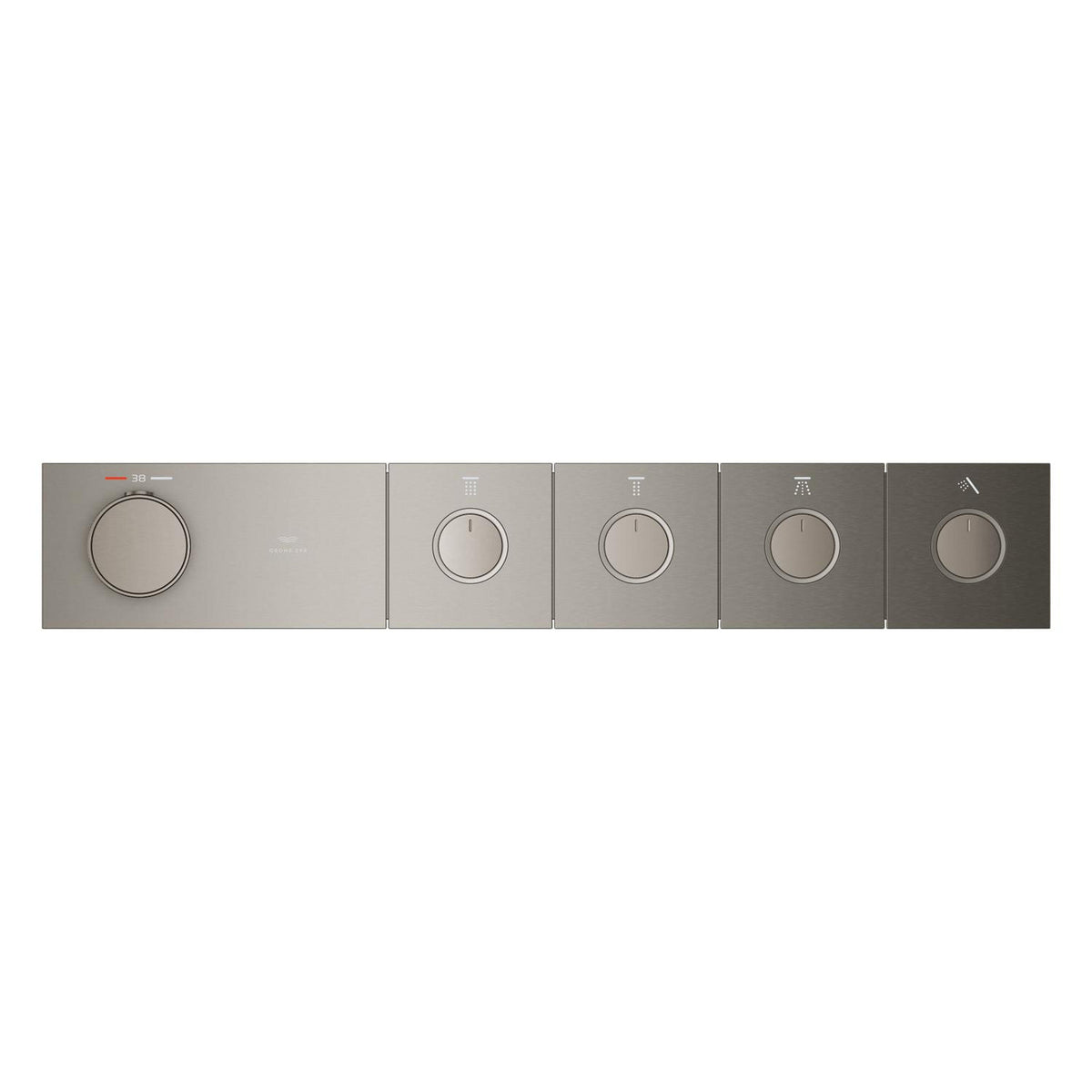 Grohe Grohtherm Aqua Tiles SmartControl Termostatik Ankastre Banyo Bataryası, 4 Çıkışlı, Fırçalı Sert Grafit (Sıva Üstü Grubu) - Ürün Görseli