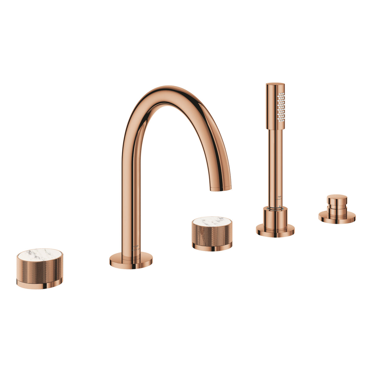 Grohe Atrio Private Collection 5 Delikli Ankastre Küvet Bataryası (Sıva Üstü Grubu), Bakır - Ürün Görseli