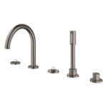 Grohe Atrio Private Collection 5 Delikli Ankastre Küvet Bataryası (Sıva Üstü Grubu), Fırçalı Sert Grafit - Ürün Görseli