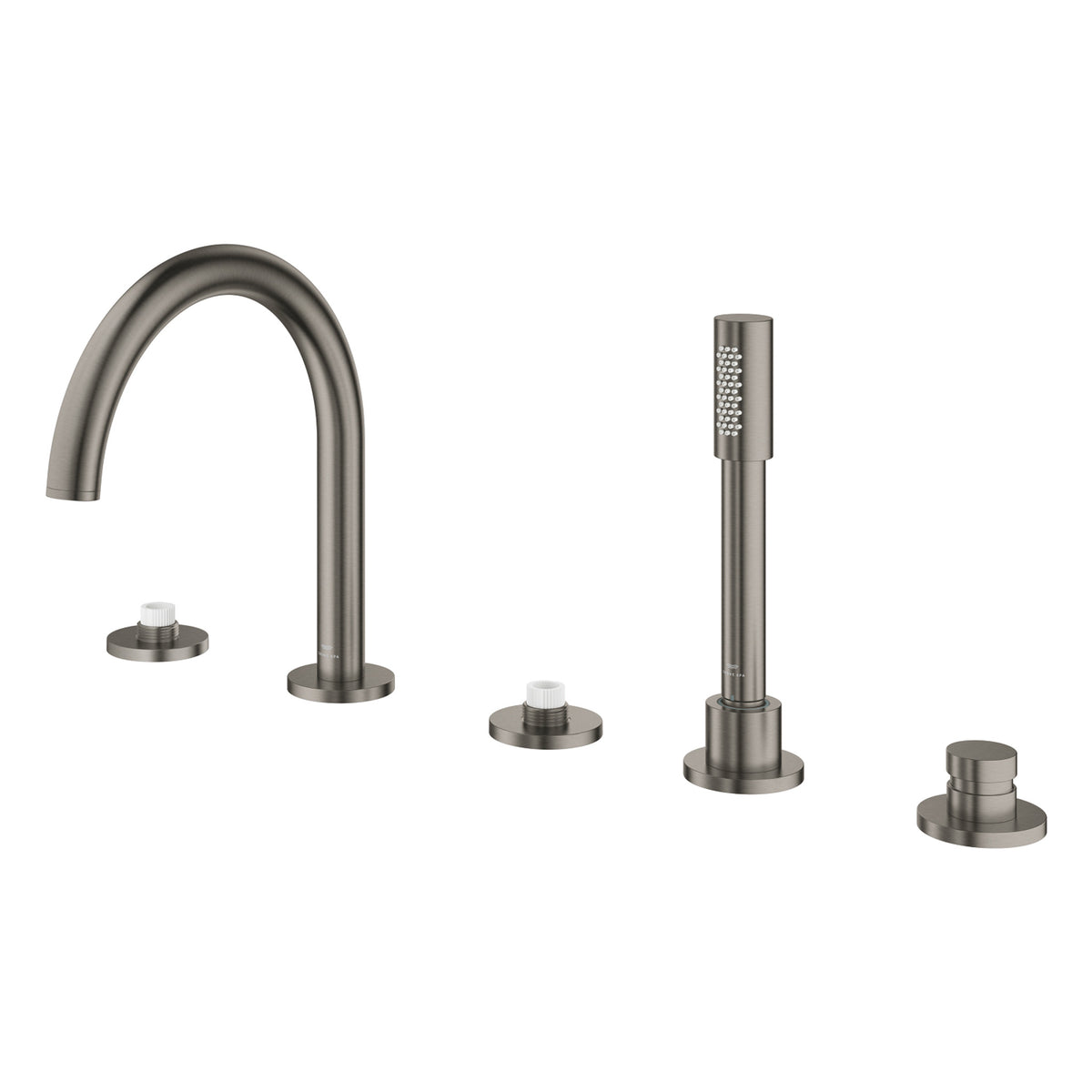 Grohe Atrio Private Collection 5 Delikli Ankastre Küvet Bataryası (Sıva Üstü Grubu), Fırçalı Sert Grafit - Ürün Görseli