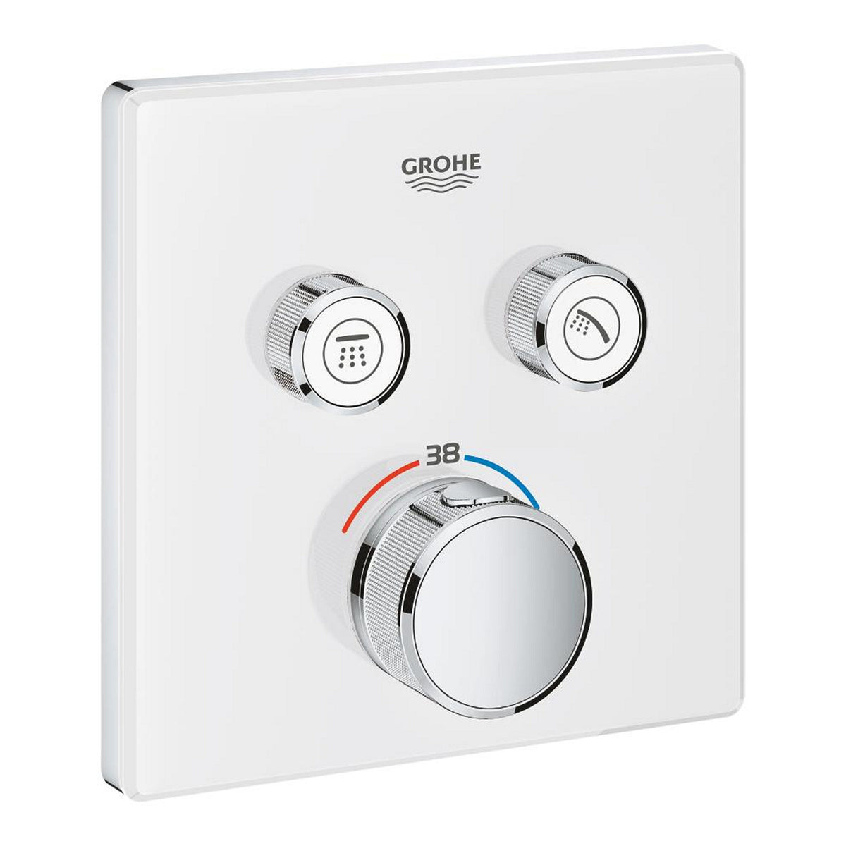 Grohe Grohtherm SmartControl Çift Valfli Akış Kontrollü, Ankastre Termostatik Duş Bataryası (Sıva Üstü Grubu), Ay Beyazı - Ürün Görseli