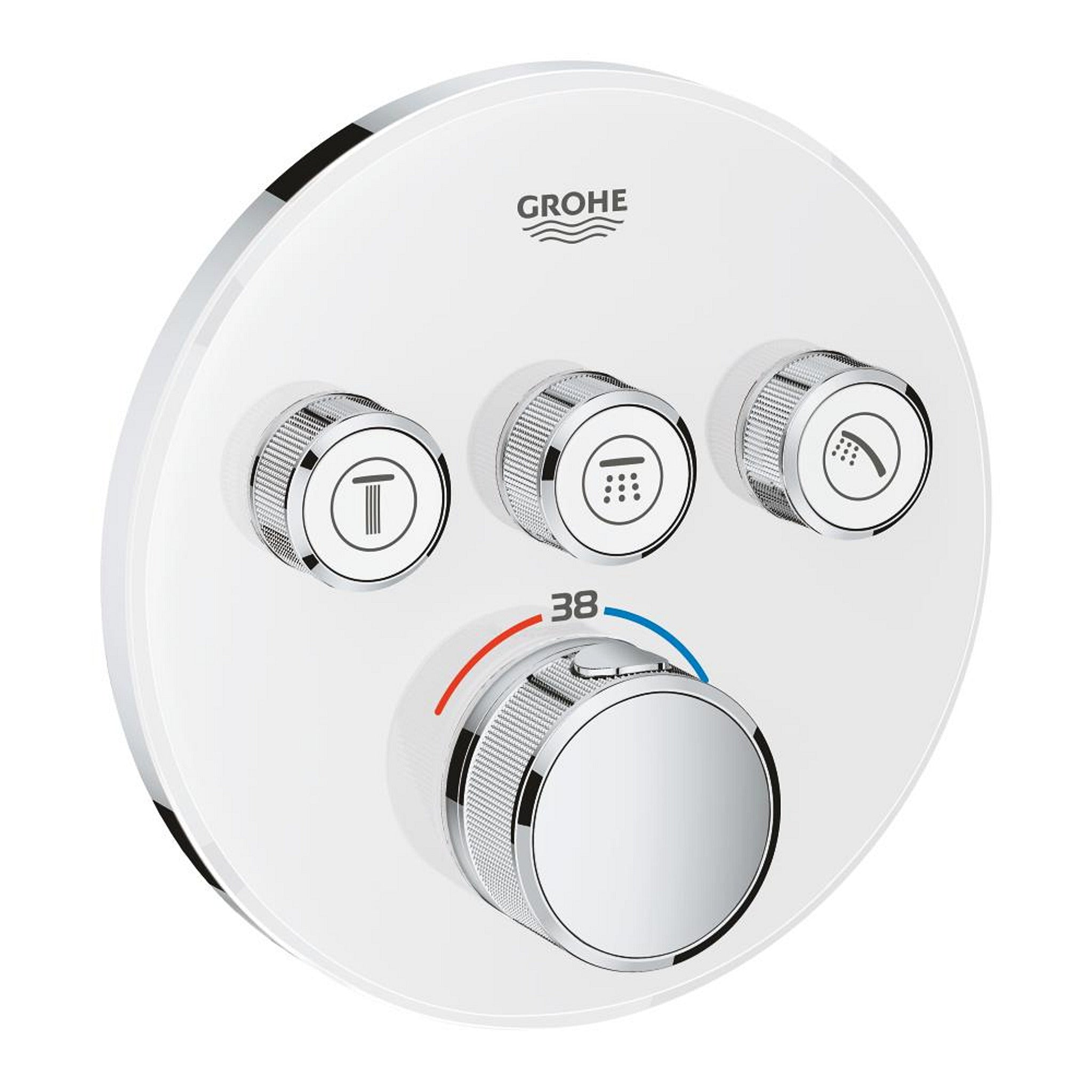 Grohe Grohtherm Akış Kontrollü, Ankastre Termostatik Banyo Bataryası, Beyaz (Sıva Üstü Grubu) - Ürün Görseli