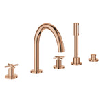 Grohe Atrio 5 Delikli Ankastre Küvet Bataryası (Sıva Üstü Grubu), Bakır - Ürün Görseli