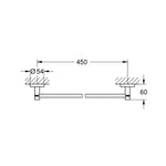 Grohe Essentials Havluluk, Paslanmaz Çelik - Teknik Çizim
