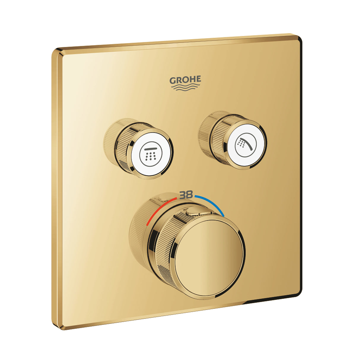 Grohe Grohtherm SmartControl Akış Kontrollü Ankastre Termostatik Banyo Bataryası (2 Yollu, Sıva Üstü Grubu), Altın - Ürün Görseli