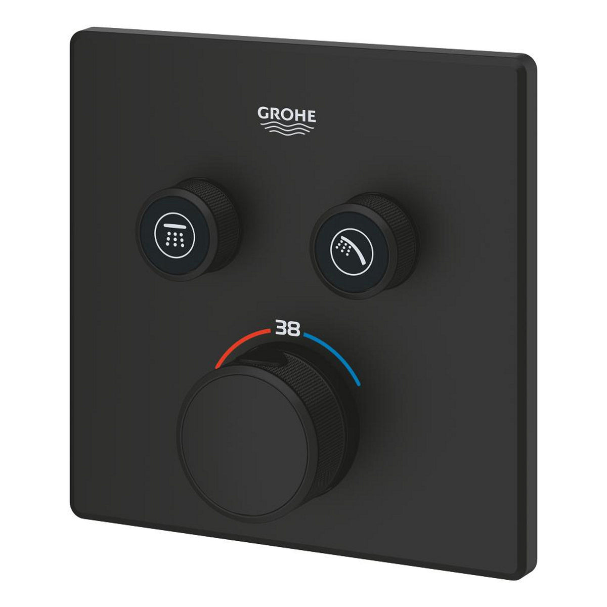 Grohe Grohtherm SmartControl Akış Kontrollü Ankastre Termostatik Banyo Bataryası (2 Yollu, Sıva Üstü Grubu), Hayalet Siyah - Ürün Görseli