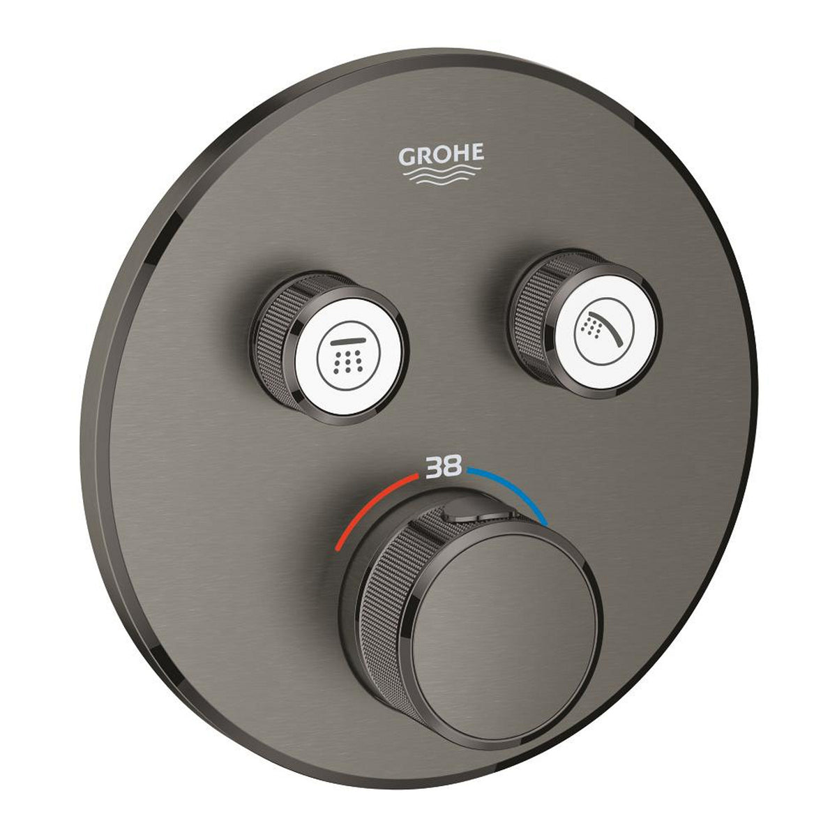 Grohe Grohtherm SmartControl Ankastre Termostatik Banyo/Duş Bataryası (Sıva Üstü Grubu), 2 Yollu, Fırçalı Sert Grafit - Ürün Görseli