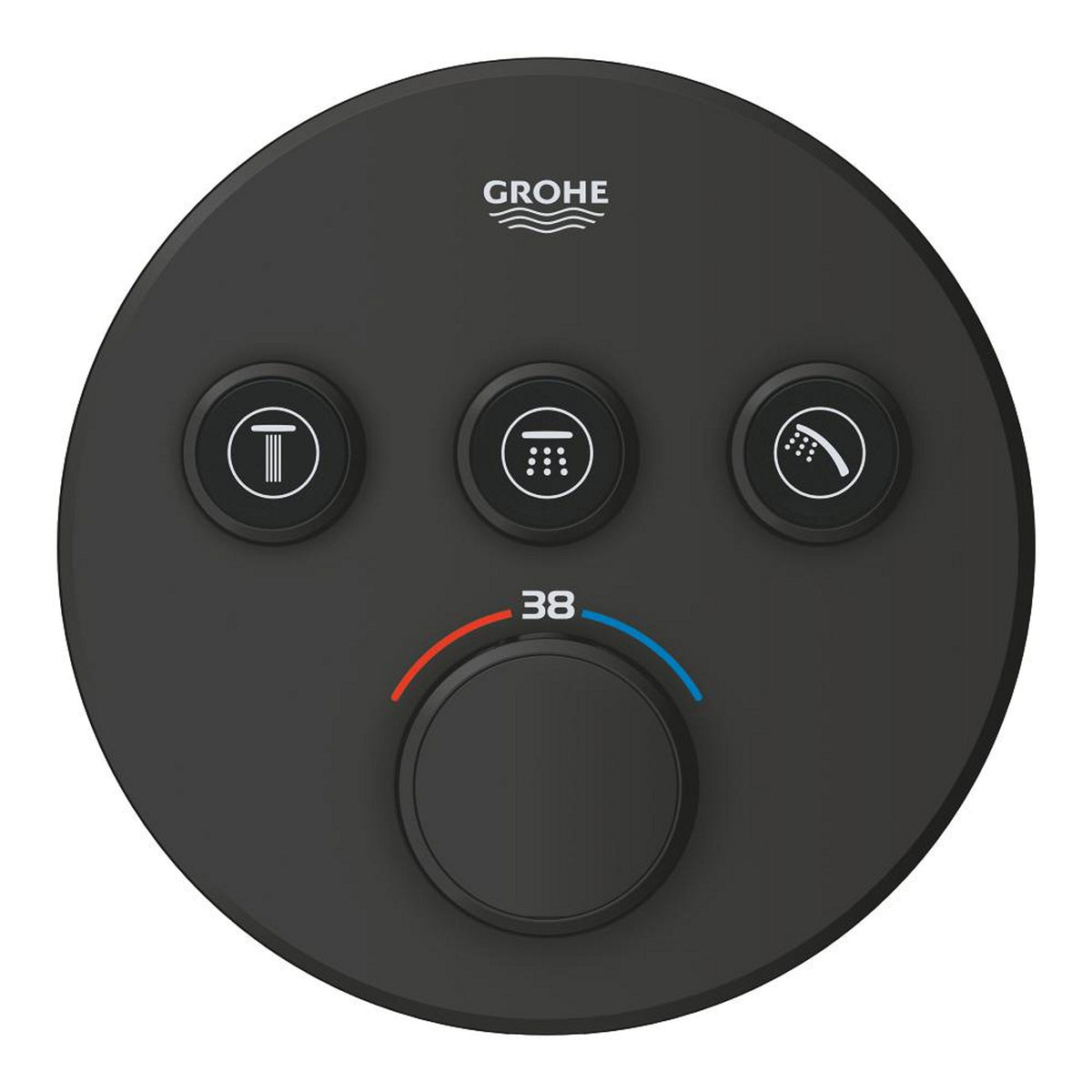 Grohe Grohtherm SmartControl Ankastre Termostatik Banyo/Duş Bataryası (Sıva Üstü Grubu), 3 Yollu, Mat Siyah - Ürün Görseli