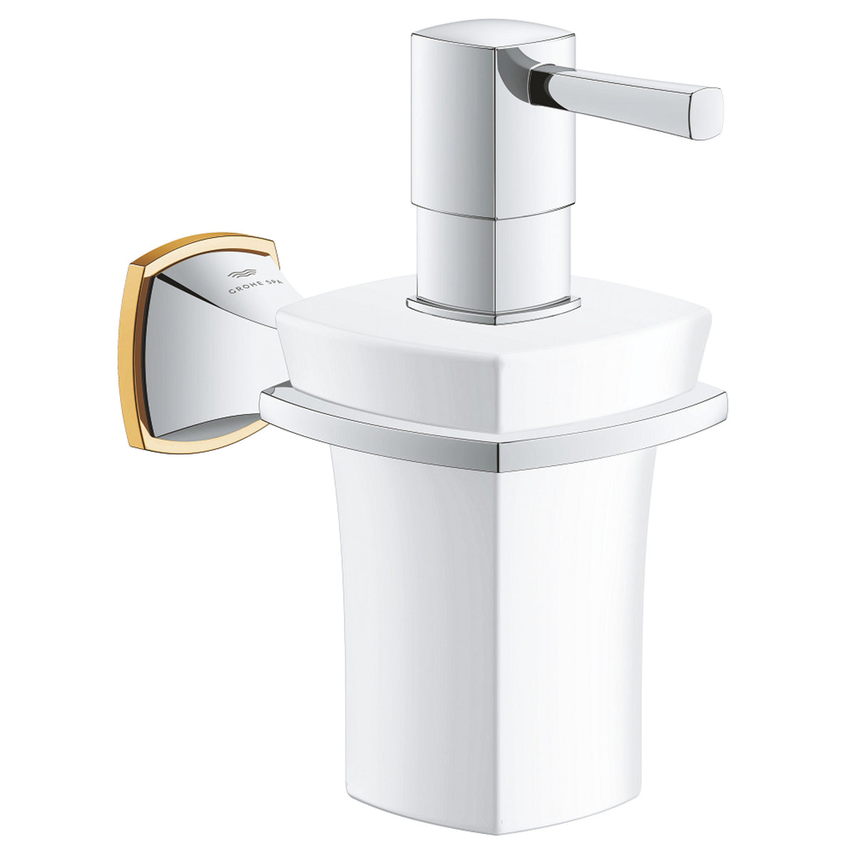 Grohe Grandera Seramik Sıvı Sabunluk Ve Tutacağı, Krom-Altın - Ürün Görseli
