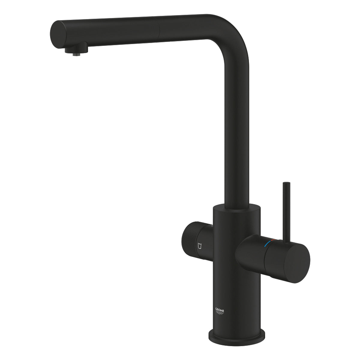 Grohe Blue Pure Minta Arıtma Çıkışlı Spiralli Eviye Bataryası, Hayalet Siyah - Ürün Görseli