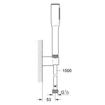 Grohe Euphoria Cosmopolitan Stick El Duşu Takımı - Teknik Çizim