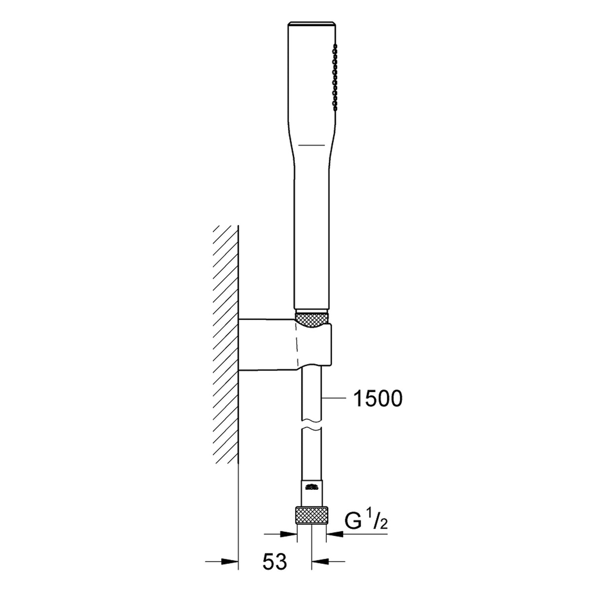 Grohe Euphoria Cosmopolitan Stick El Duşu Takımı - Teknik Çizim