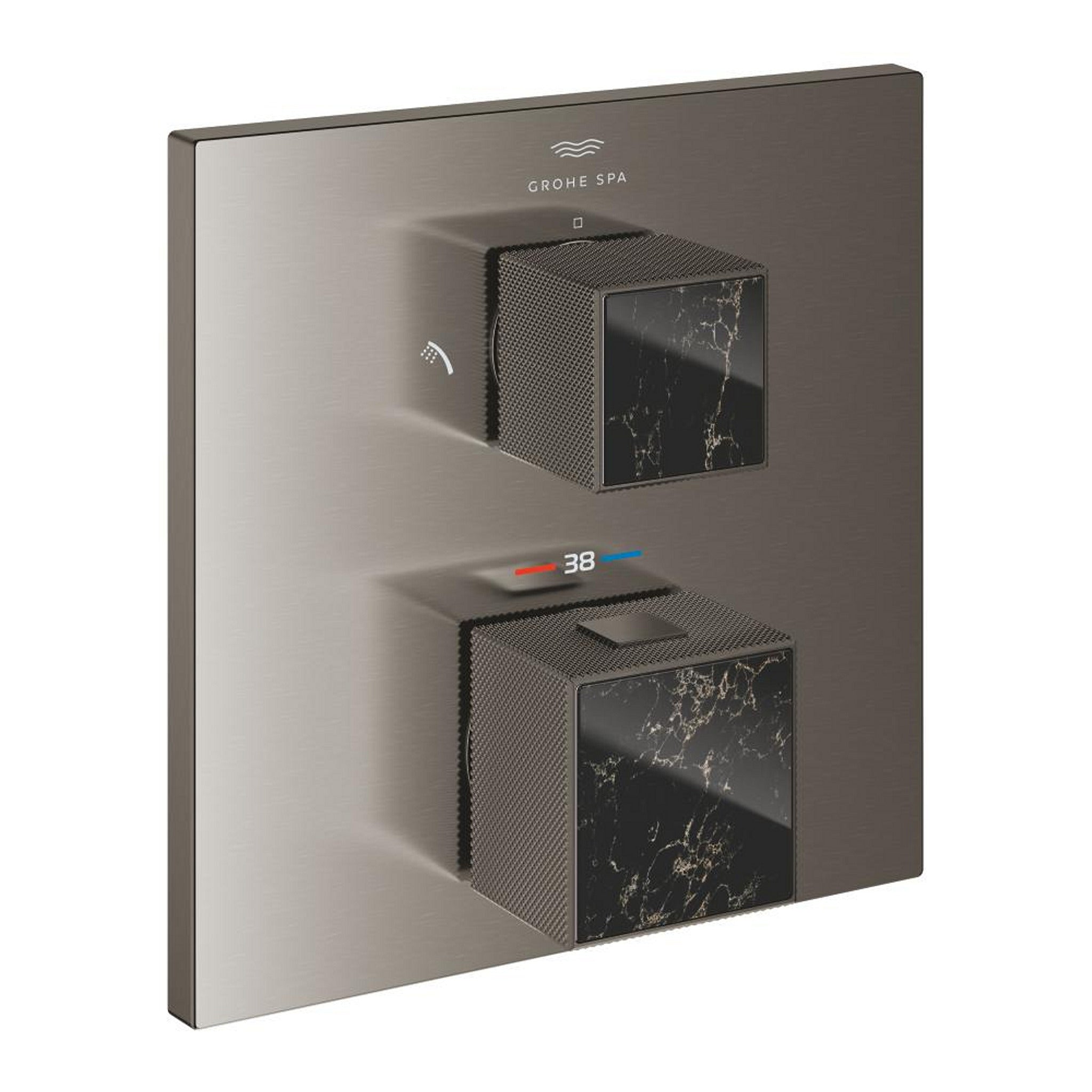 Grohe Allure Brilliant Private Collection Ankastre Termostatik Banyo Bataryası (2 Yollu, Sıva Üstü Grubu), Fırçalı Sert Grafit - Ürün Görseli