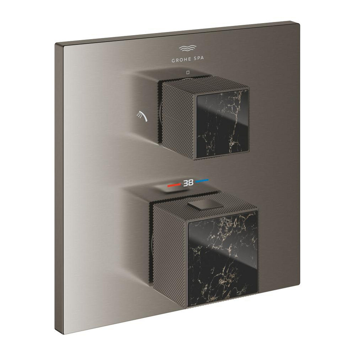Grohe Allure Brilliant Private Collection Ankastre Termostatik Banyo Bataryası (2 Yollu, Sıva Üstü Grubu), Fırçalı Sert Grafit - Ürün Görseli