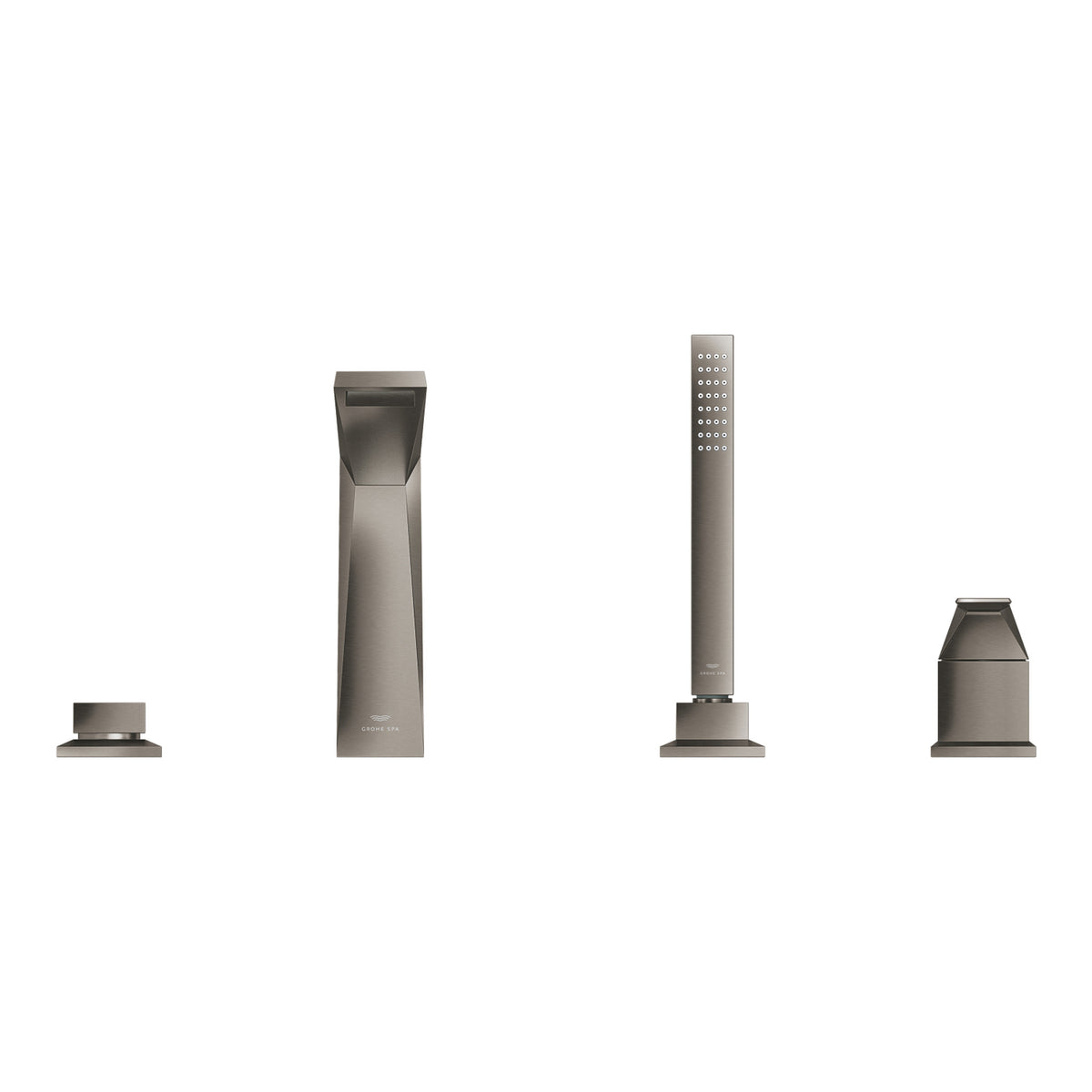Grohe Allure Brilliant 4 Delikli Küvet Bataryası (Sıva Üstü Grubu), Fırçalı Sert Grafit - Ürün Görseli