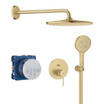 Grohe Essence Ankastre Banyo/Duş Bataryası, Tepe ve El Duşu Seti, Fırçalı Altın - Ürün Görseli