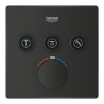 Grohe Grohtherm SmartControl Akış Kontrollü Ankastre Termostatik Banyo Bataryası (3 Yollu, Sıva Üstü Grubu), Mat Siyah - Ürün Görseli