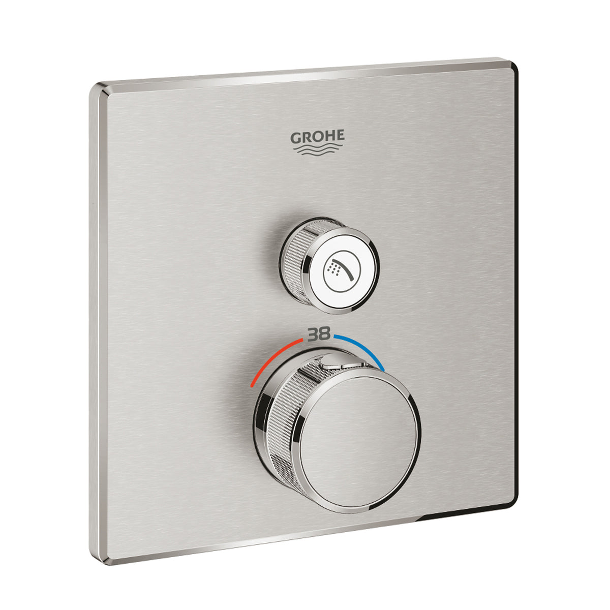 Grohe Grohtherm SmartControl Akış Kontrollü Ankastre Termostatik Duş Bataryası (Tek Yollu, Sıva Üstü Grubu), Paslanmaz Çelik - Ürün Görseli