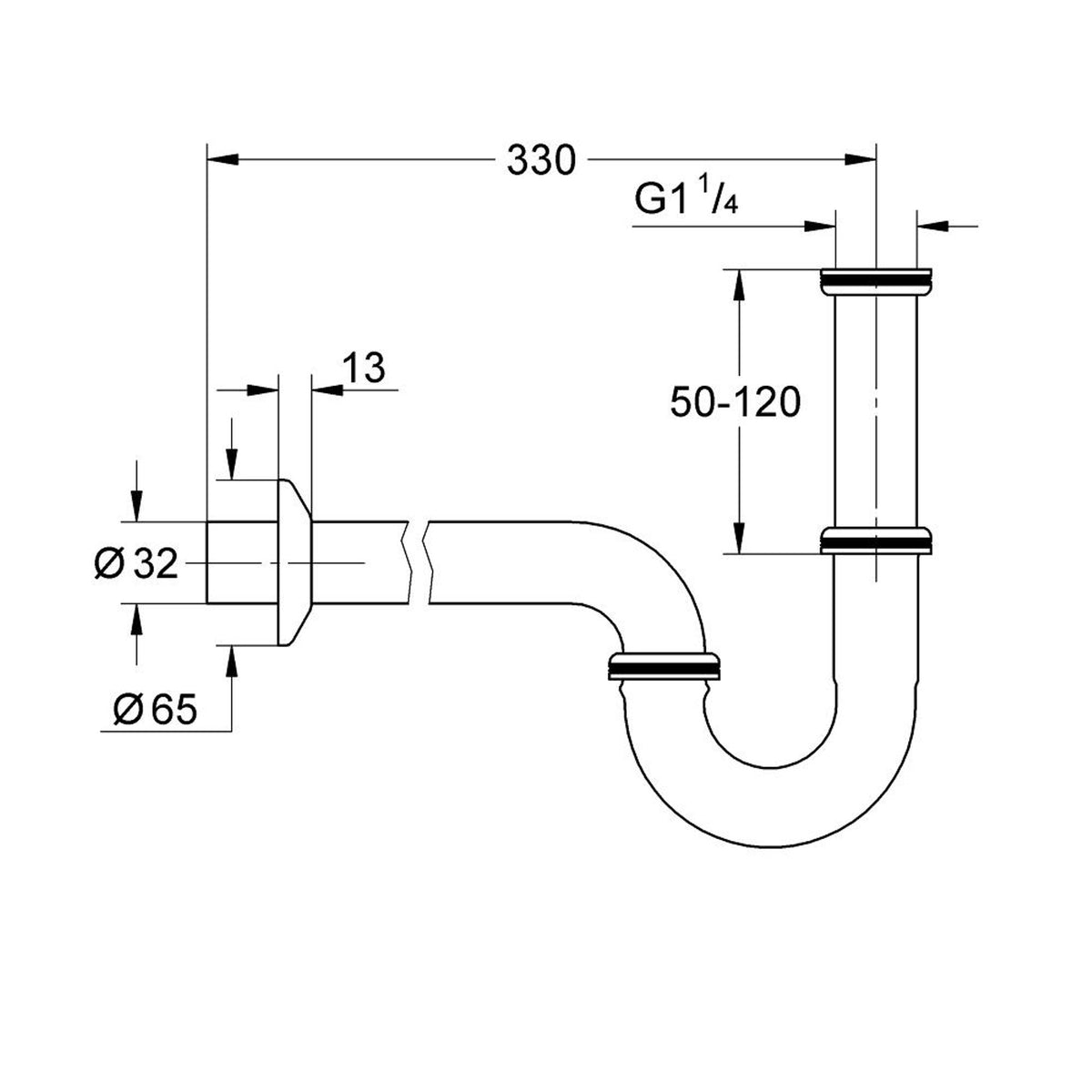 Grohe Sifon - Teknik Çizim