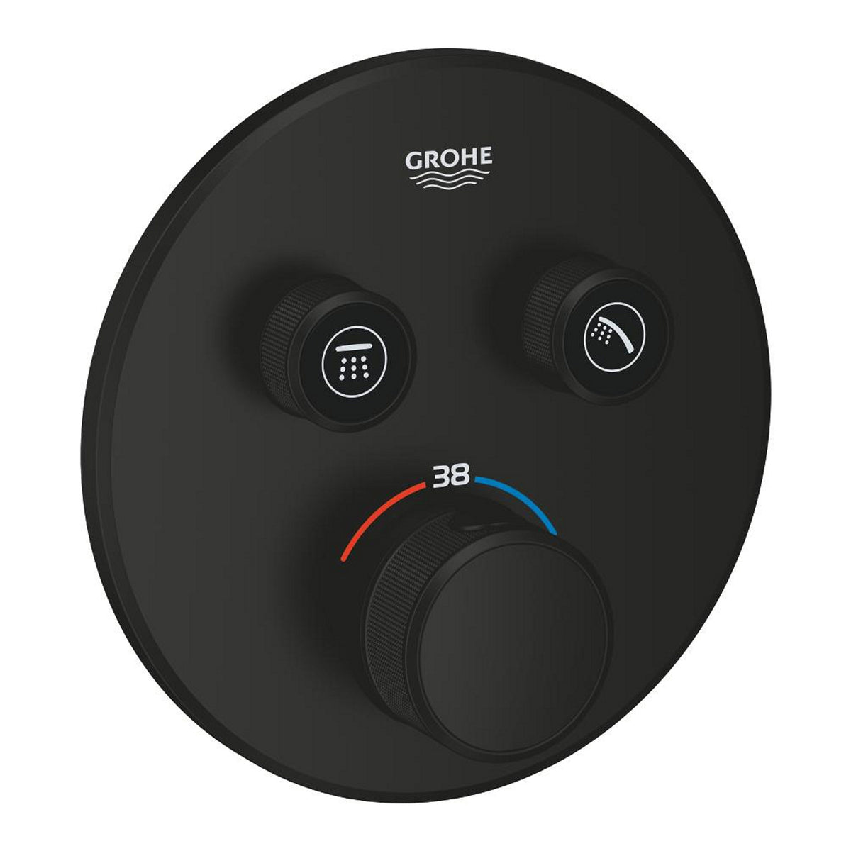 Grohe Grohtherm SmartControl Ankastre Termostatik Banyo Bataryası, Çift Valfli Akış Kontrollü (Sıva Üstü Grubu), Mat Siyah - Ürün Görseli