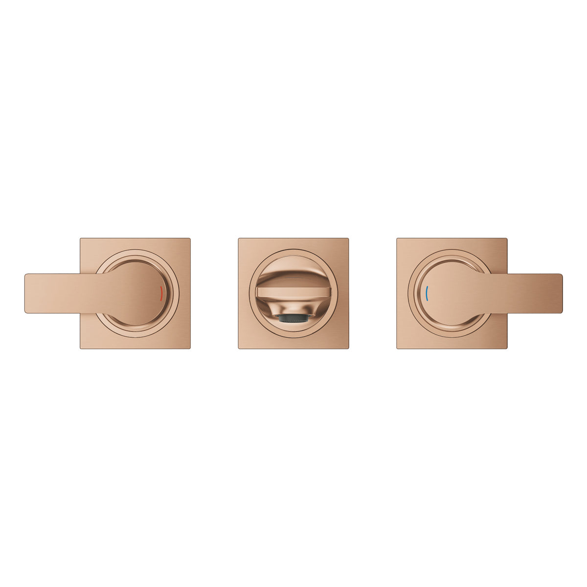 Grohe Allure 3 Delikli Ankastre Lavabo Bataryası (Sıva Üstü Grubu), Fırçalı Bakır - Ürün Görseli