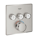 Grohe Grohtherm SmartControl Akış Kontrollü Ankastre Termostatik Banyo Bataryası (3 Yollu, Sıva Üstü Grubu), Paslanmaz Çelik - Ürün Görseli