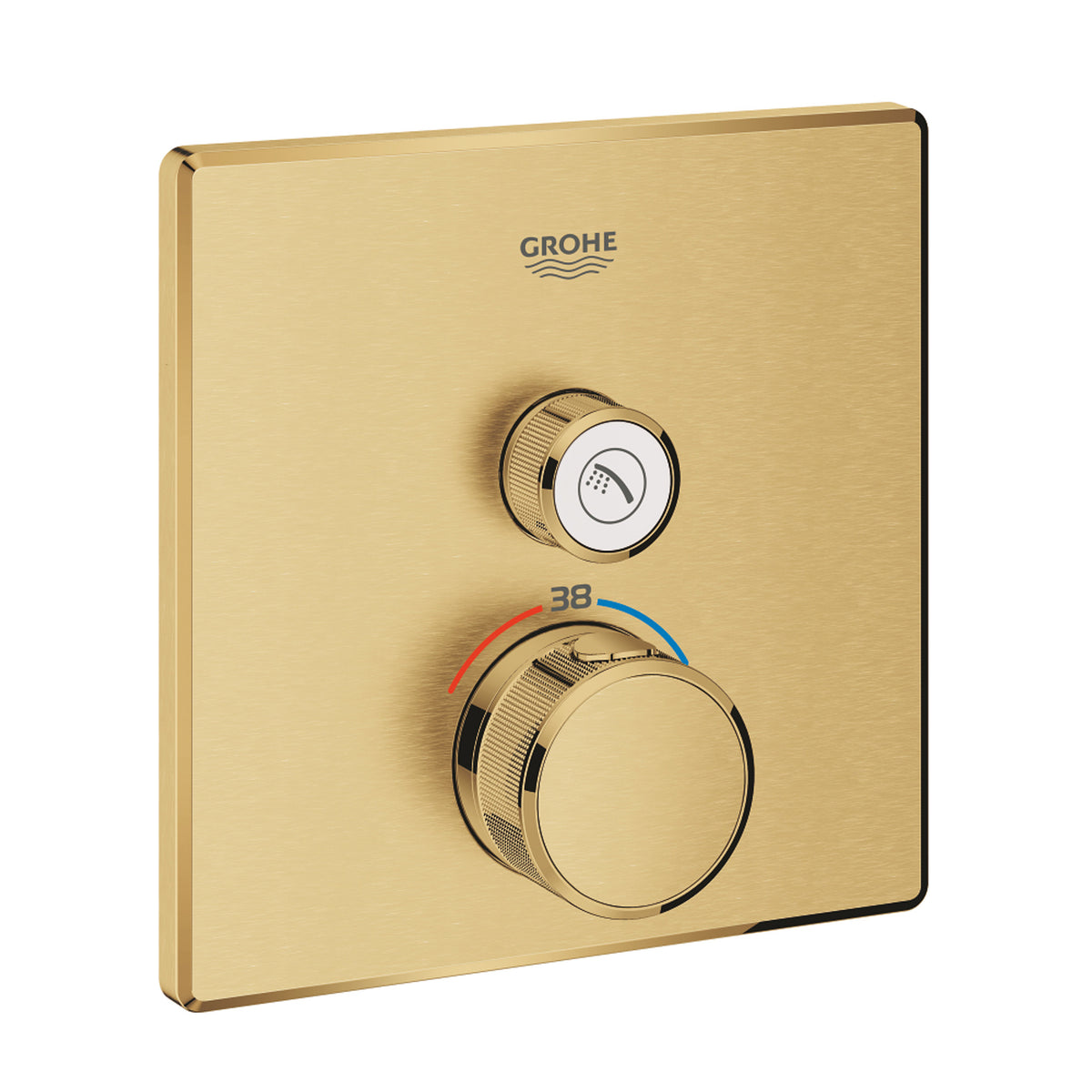 Grohe Grohtherm SmartControl Akış Kontrollü Ankastre Termostatik Duş Bataryası (Tek Yollu, Sıva Üstü Grubu), Fırçalı Altın - Ürün Görseli