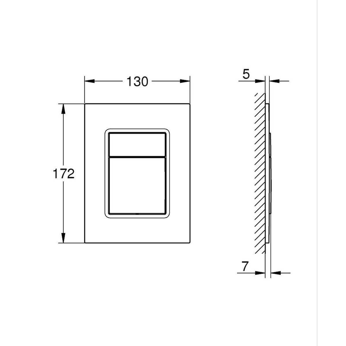 Grohe Skate Cosmopolitan S Kumanda Paneli, Altın - Teknik Çizim