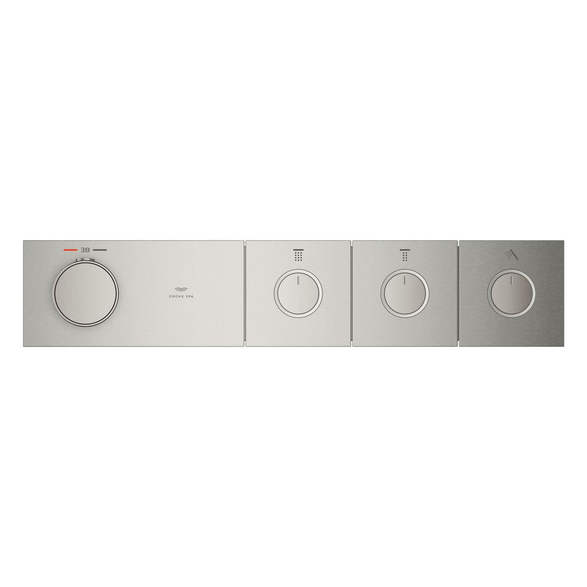 Grohe Grohtherm Aqua Tiles SmartControl Termostatik Ankastre Banyo Bataryası, 3 Çıkışlı, Paslanmaz Çelik (Sıva Üstü Grubu) - Ürün Görseli