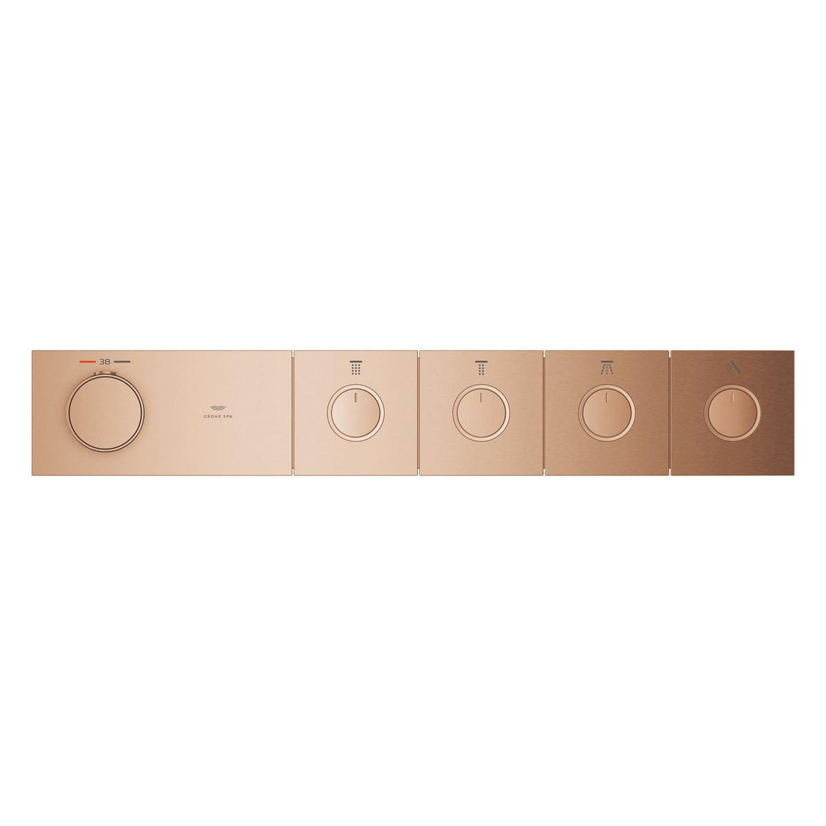 Grohe Grohtherm Aqua Tiles SmartControl Termostatik Ankastre Banyo Bataryası, 4 Çıkışlı, Fırçalı Bakır (Sıva Üstü Grubu) - Ürün Görseli