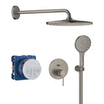 Grohe Essence Ankastre Banyo/Duş Bataryası, Tepe ve El Duşu Seti, Fırçalı Sert Grafit - Ürün Görseli