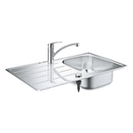 Grohe Eurosmart Döner Borulu Mutfak Bataryası ve Paslanmaz Çelik Eviye Seti (Sol Damlalıklı, 86x50 cm) - Ürün Görseli