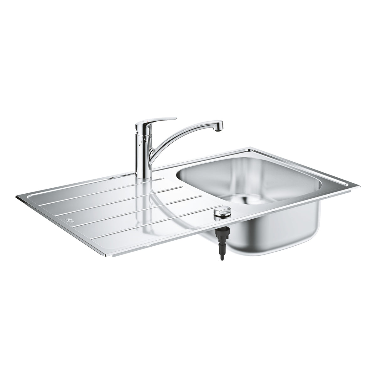Grohe Eurosmart Döner Borulu Mutfak Bataryası ve Paslanmaz Çelik Eviye Seti (Sol Damlalıklı, 86x50 cm) - Ürün Görseli