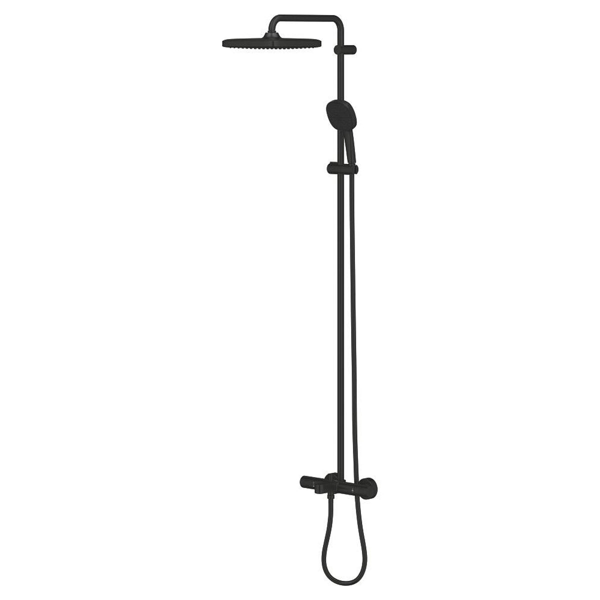 Grohe Tempesta System 250 Cube Duvara Monte Termostatik Banyo Bataryalı Duş Kolonu, Mat Siyah - Ürün Görseli