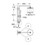 Grohe Rainshower Duş Sistemi - Teknik Çizim