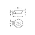 Grohe Essentials Cube Sabunluk - Teknik Çizim