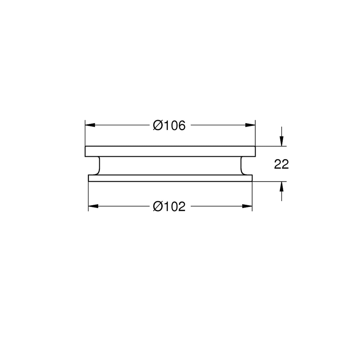 Grohe Allure Saç Kurutma Makinesi Tutacağı, Siyah - Teknik Çizim