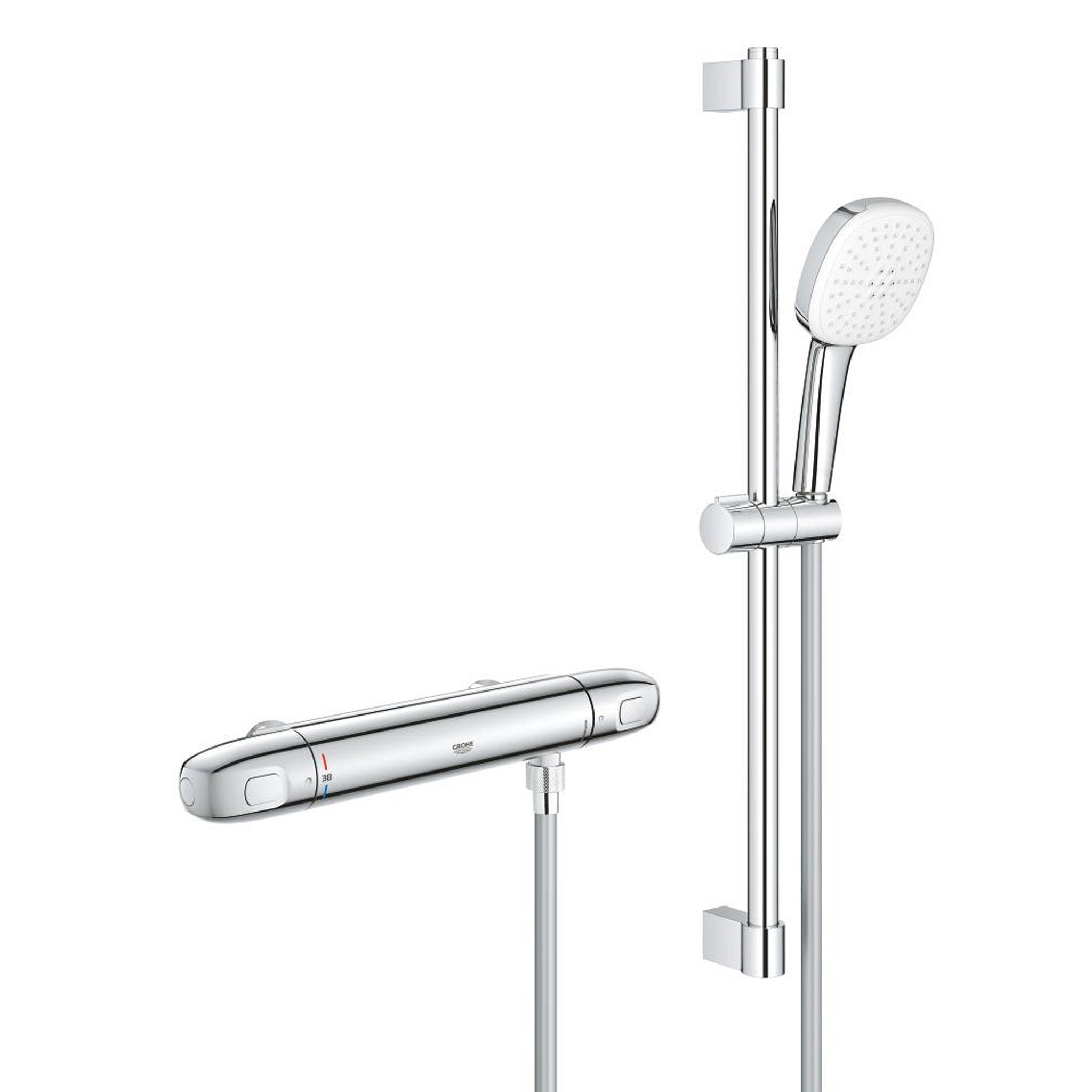 Grohe Grohtherm 1000 Termostatik Duş Bataryası ve Sürgülü El Duşu Seti - Ürün Görseli