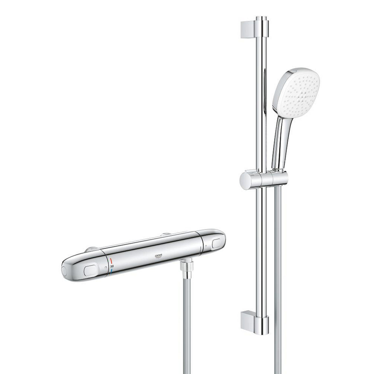 Grohe Grohtherm 1000 Termostatik Duş Bataryası ve Sürgülü El Duşu Seti - Ürün Görseli