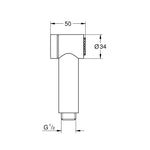 Grohe Rainshower Aqua Trigger Spray Taharet El Duşu, 1 Akışlı - Teknik Çizim