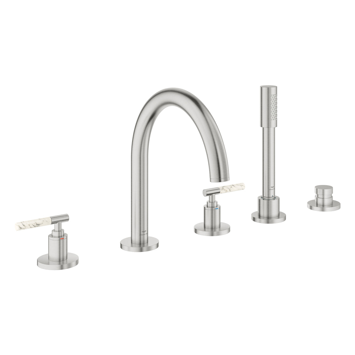 Grohe Atrio Private Collection 5 Delikli Ankastre Küvet Bataryası (Sıva Üstü Grubu), Paslanmaz Çelik - Ürün Görseli