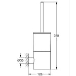 Grohe Atrio Tuvalet Fırçalığı, Hayalet Siyah - Teknik Çizim