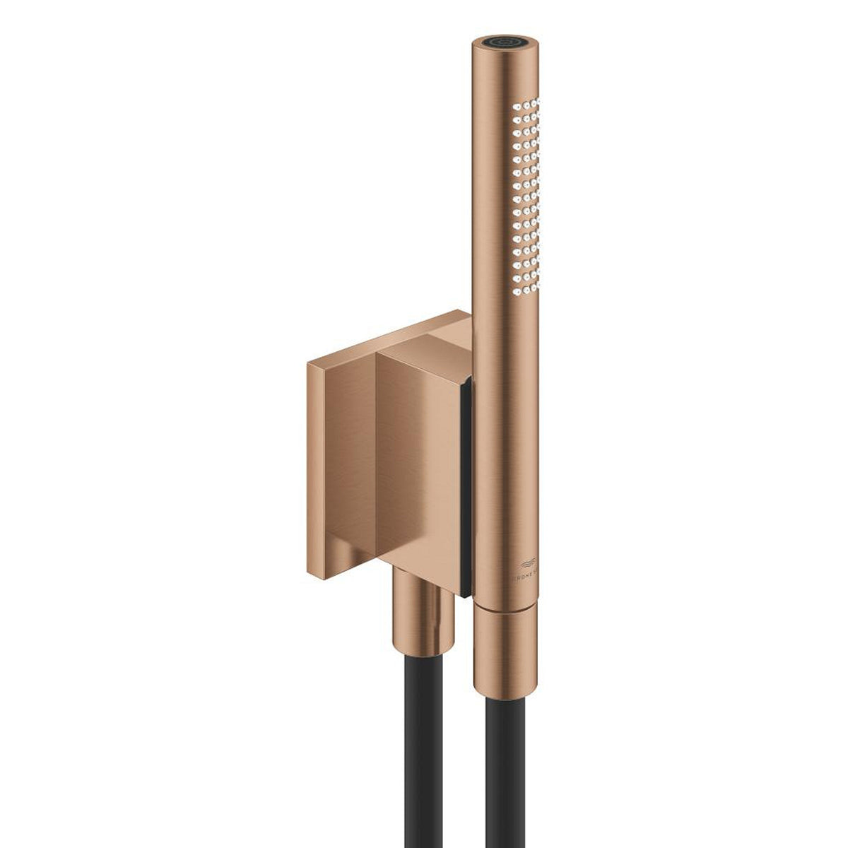 Grohe Rainshower Aqua Stick Ankastre Bağlantılı Manyetik El Duşu Seti, 2 Akışlı, Fırçalı Bakır (Siyah Duş Hortumu) - Ürün Görseli