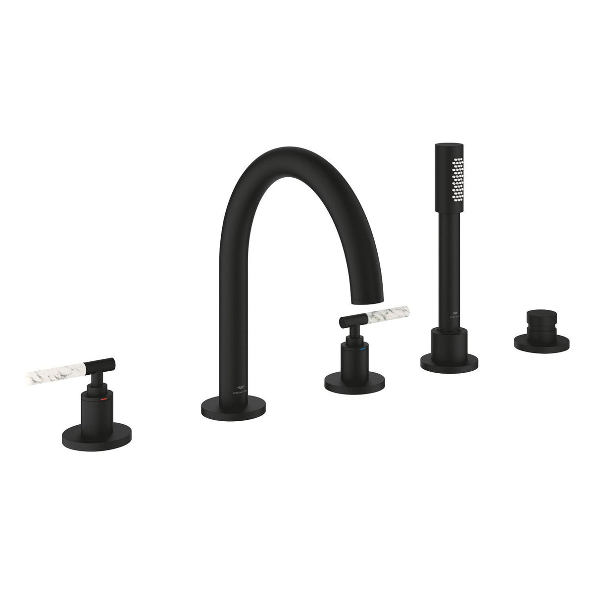 Grohe Atrio Private Collection 5 Delikli Ankastre Küvet Bataryası (Sıva Üstü Grubu), Hayalet Siyah - Ürün Görseli