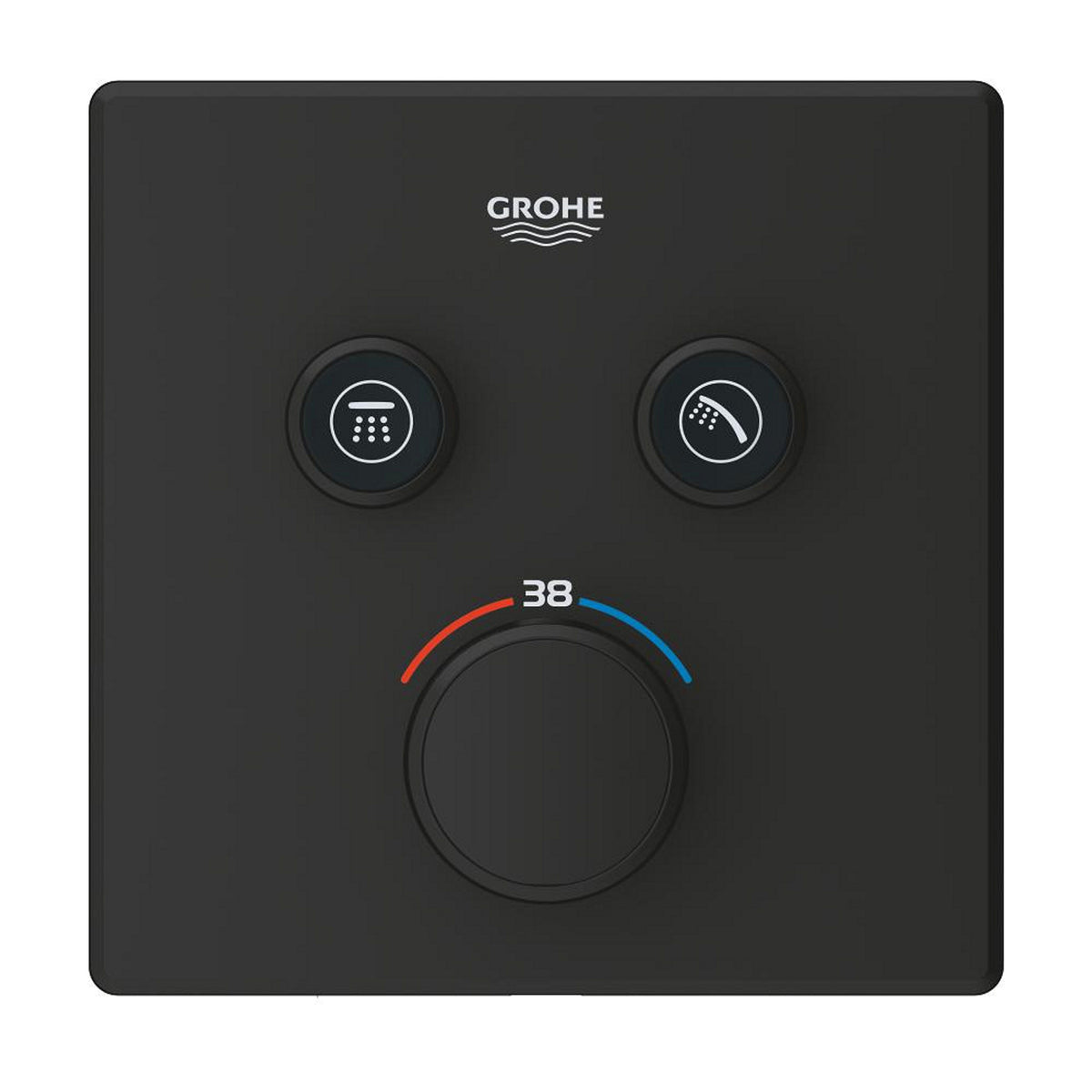 Grohe Grohtherm SmartControl Akış Kontrollü Ankastre Termostatik Banyo Bataryası (2 Yollu, Sıva Üstü Grubu), Hayalet Siyah - Ürün Görseli