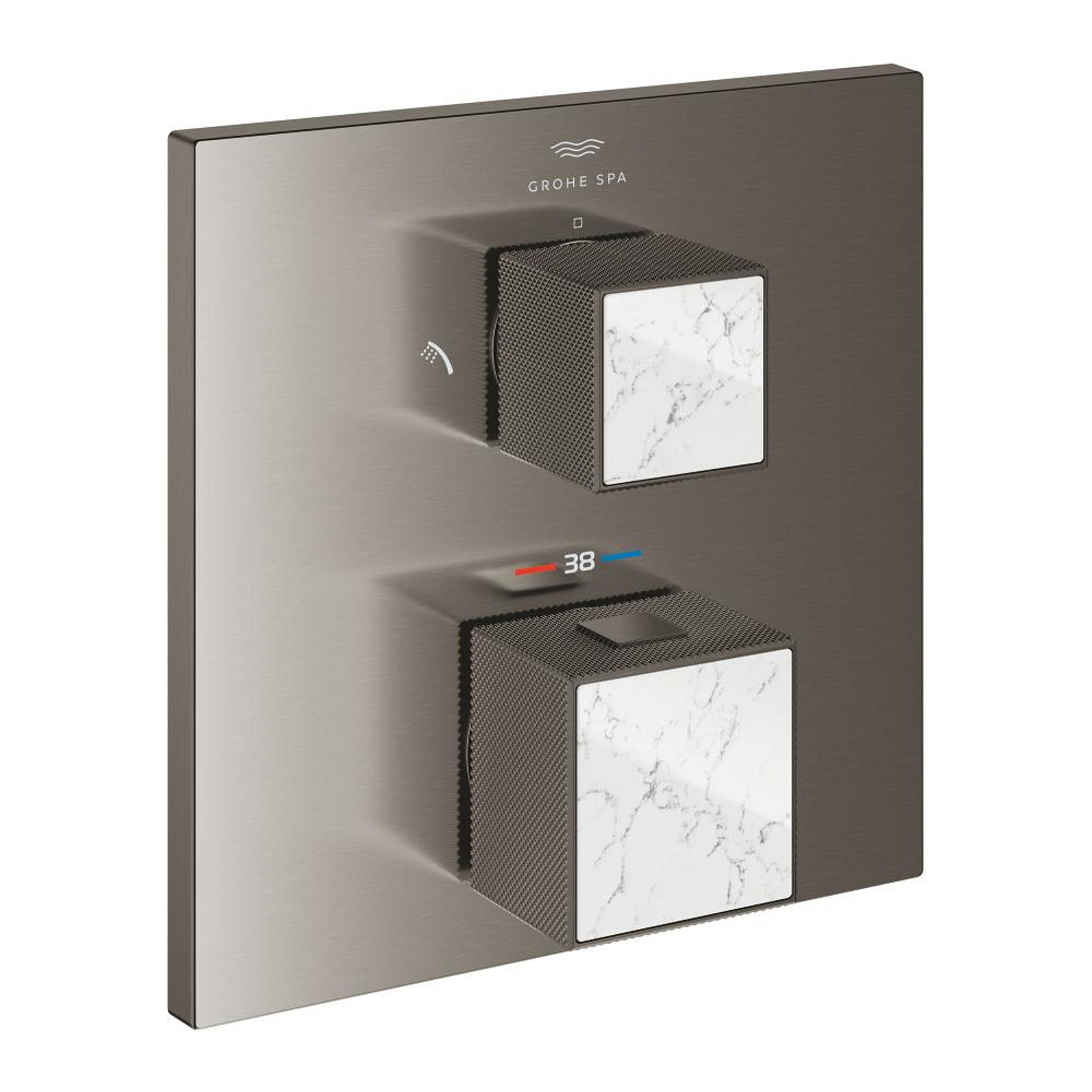 Grohe Allure Brilliant Private Collection Ankastre Termostatik Banyo Bataryası (2 Yollu, Sıva Üstü Grubu), Fırçalı Sert Grafit - Ürün Görseli