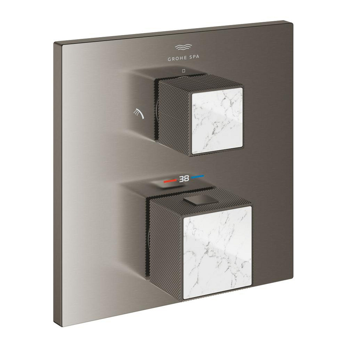 Grohe Allure Brilliant Private Collection Ankastre Termostatik Banyo Bataryası (2 Yollu, Sıva Üstü Grubu), Fırçalı Sert Grafit - Ürün Görseli