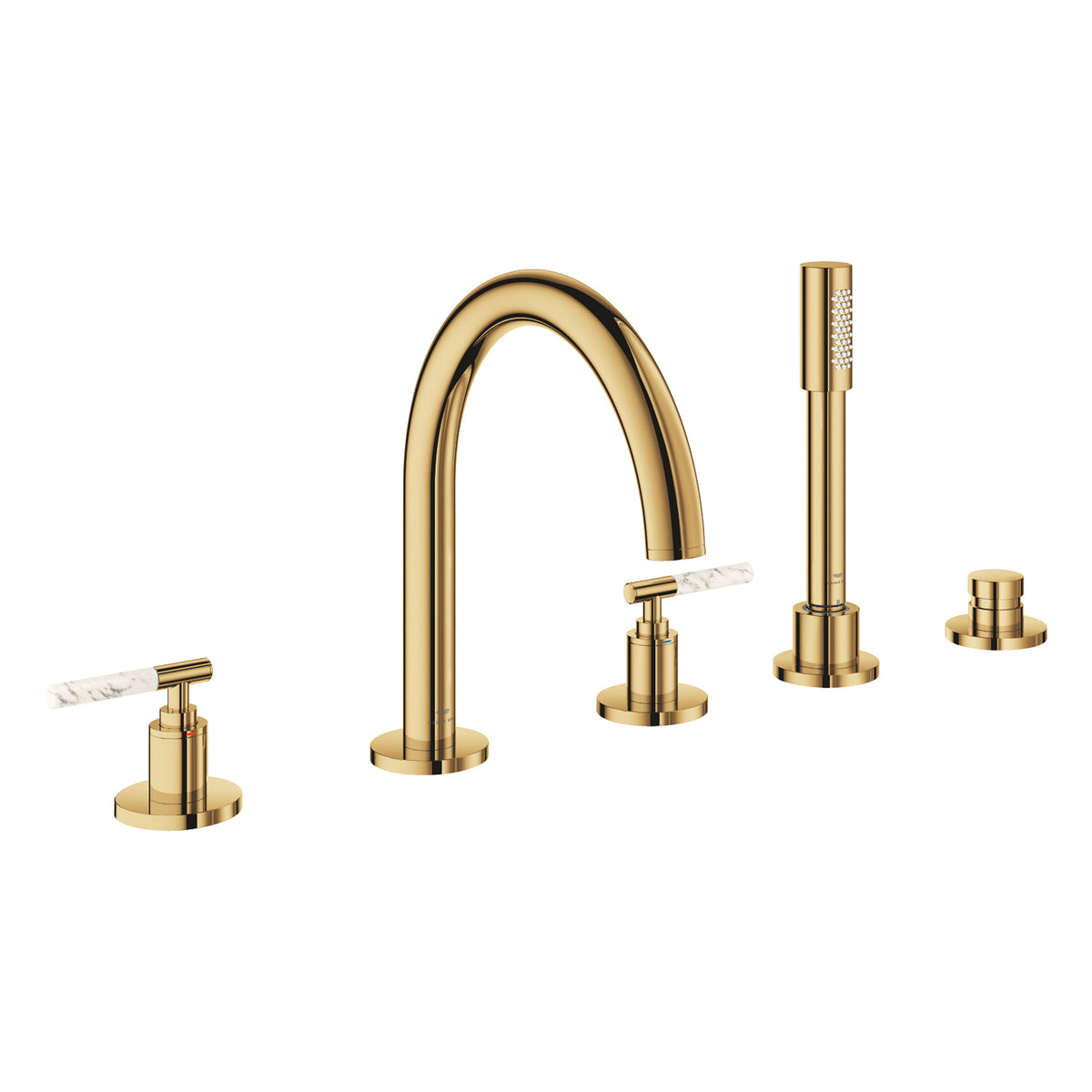 Grohe Atrio Private Collection 5 Delikli Ankastre Küvet Bataryası (Sıva Üstü Grubu), Altın - Ürün Görseli