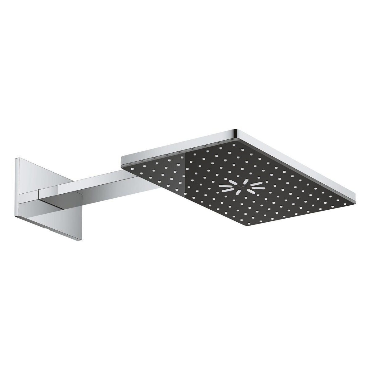 Grohe Rainshower Aqua Dikdörtgen Tepe Duşu Seti, 40x23 cm, 2 Akışlı, Siyah-Krom - Ürün Görseli