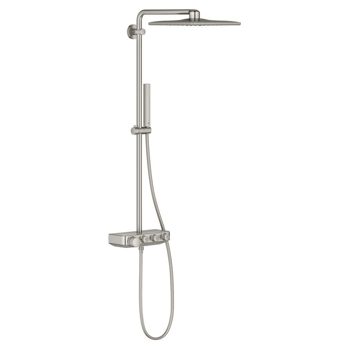 Grohe Euphoria SmartControl System 310 Cube Duo Duvara Monte Termostatik Bataryalı Duş Sistemi, Paslanmaz Çelik - Ürün Görseli